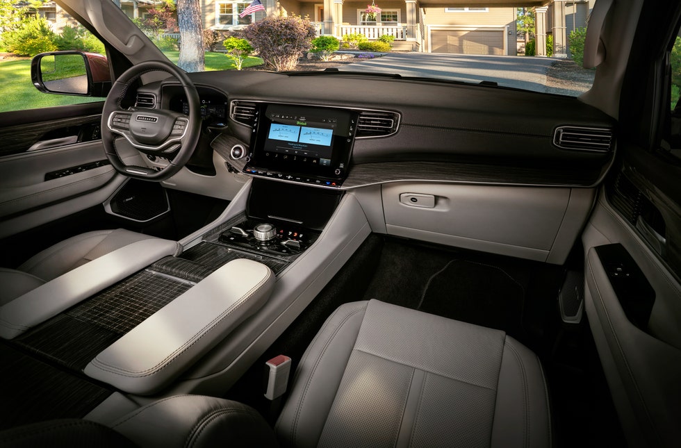 Spacious interior inside the new 2022 Jeep Wagoneer